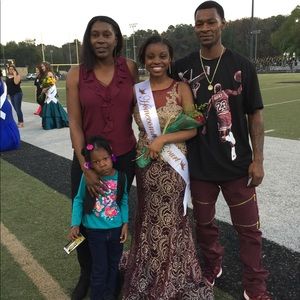 Burgundy and Gold Dress
